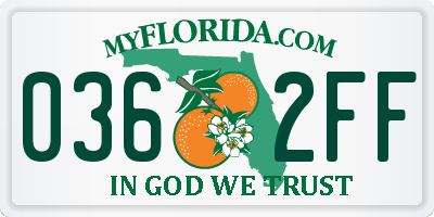 FL license plate 0362FF