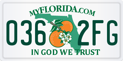FL license plate 0362FG