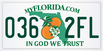FL license plate 0362FL