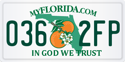 FL license plate 0362FP