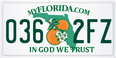FL license plate 0362FZ