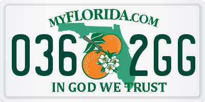 FL license plate 0362GG