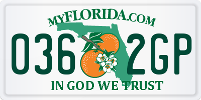 FL license plate 0362GP