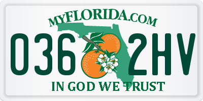FL license plate 0362HV