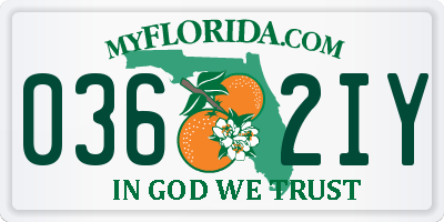 FL license plate 0362IY