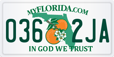 FL license plate 0362JA