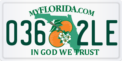 FL license plate 0362LE