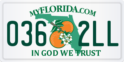 FL license plate 0362LL