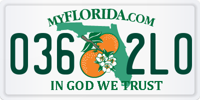 FL license plate 0362LO