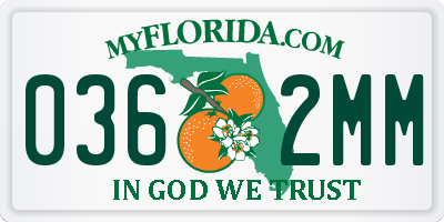 FL license plate 0362MM