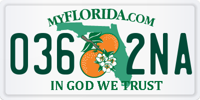 FL license plate 0362NA
