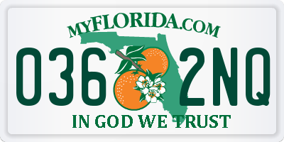 FL license plate 0362NQ