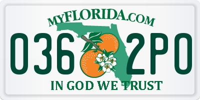 FL license plate 0362PO