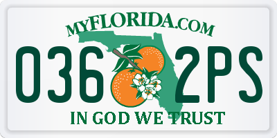 FL license plate 0362PS