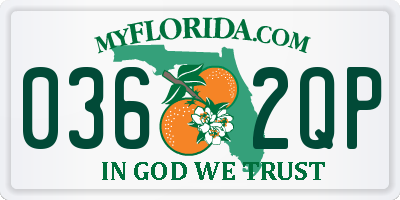 FL license plate 0362QP