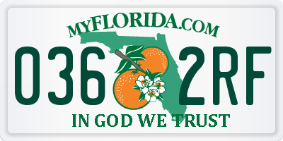 FL license plate 0362RF