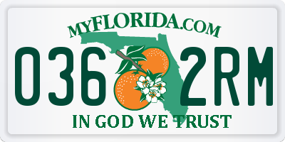 FL license plate 0362RM