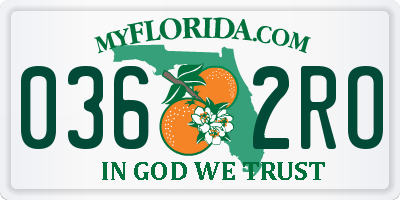 FL license plate 0362RO