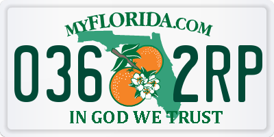 FL license plate 0362RP