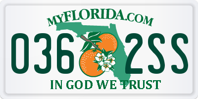 FL license plate 0362SS