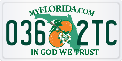 FL license plate 0362TC