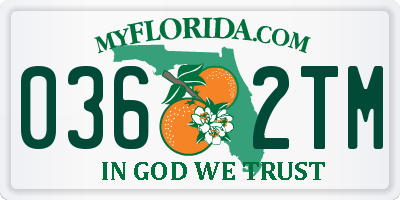 FL license plate 0362TM