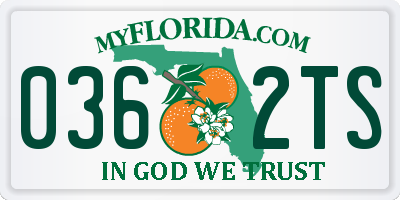 FL license plate 0362TS