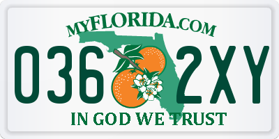 FL license plate 0362XY