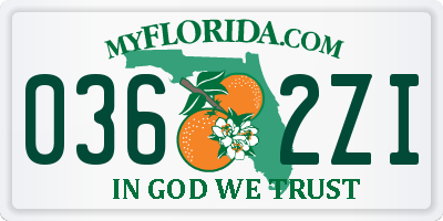 FL license plate 0362ZI