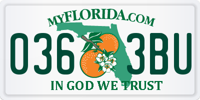 FL license plate 0363BU