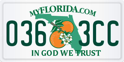 FL license plate 0363CC