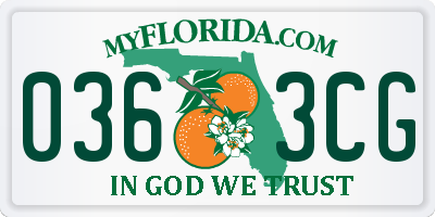 FL license plate 0363CG