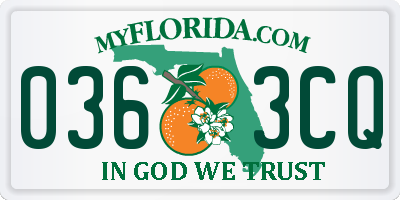 FL license plate 0363CQ