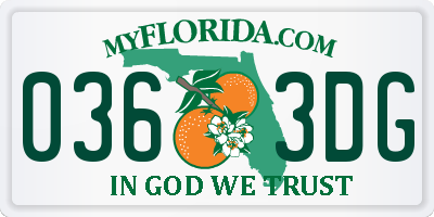 FL license plate 0363DG