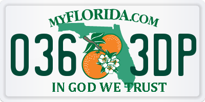 FL license plate 0363DP