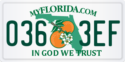 FL license plate 0363EF