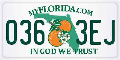 FL license plate 0363EJ