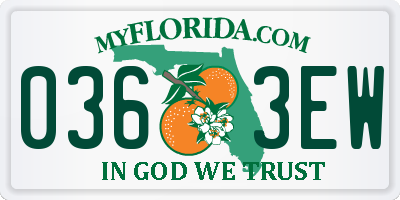 FL license plate 0363EW