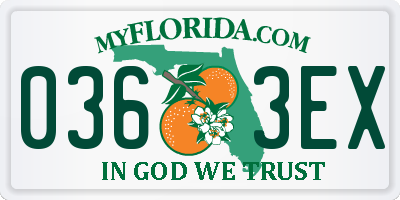 FL license plate 0363EX