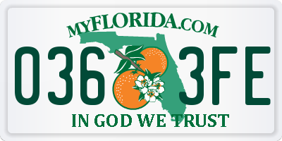 FL license plate 0363FE