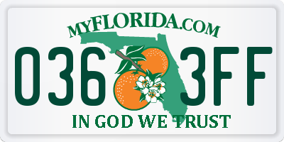 FL license plate 0363FF