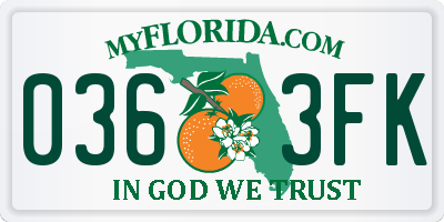 FL license plate 0363FK