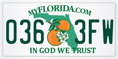 FL license plate 0363FW