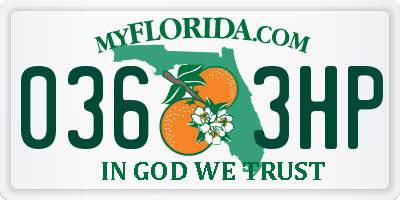 FL license plate 0363HP