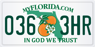 FL license plate 0363HR