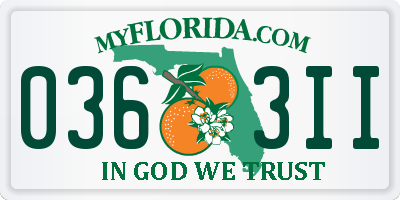 FL license plate 0363II