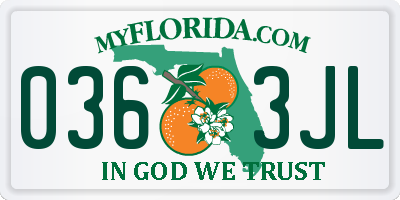 FL license plate 0363JL