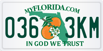 FL license plate 0363KM