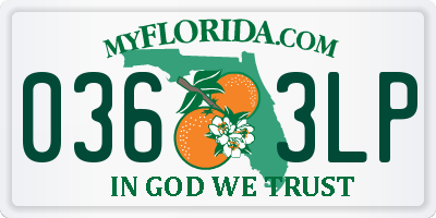 FL license plate 0363LP