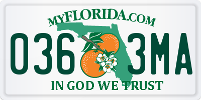 FL license plate 0363MA
